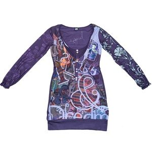 Authentic Desigual Matrioshka Logo Purple Women’s Dress: Size Small